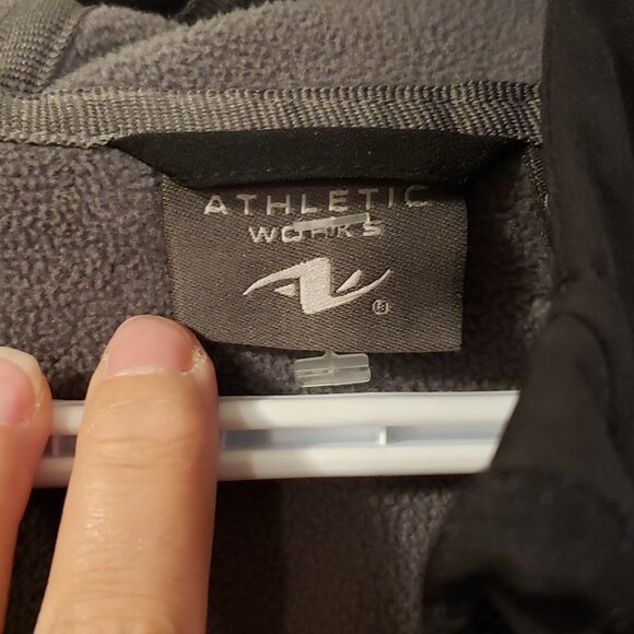 Athletic Works Boy's Black Grey Fleece Hooded Jacket - Size Large or 10/12 - Picture 7 of 10